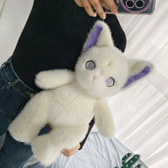 Cartoon Plush Toy Purple Ears Soft Polyester Stuffed Animal Mixed Colors