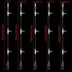 2pcs Nylon Line Luminous Beads Swivels Fishing Tackle