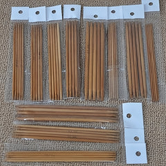 55pcs Double Pointed Carbonized Bamboo Knitting Crochet Needle Set