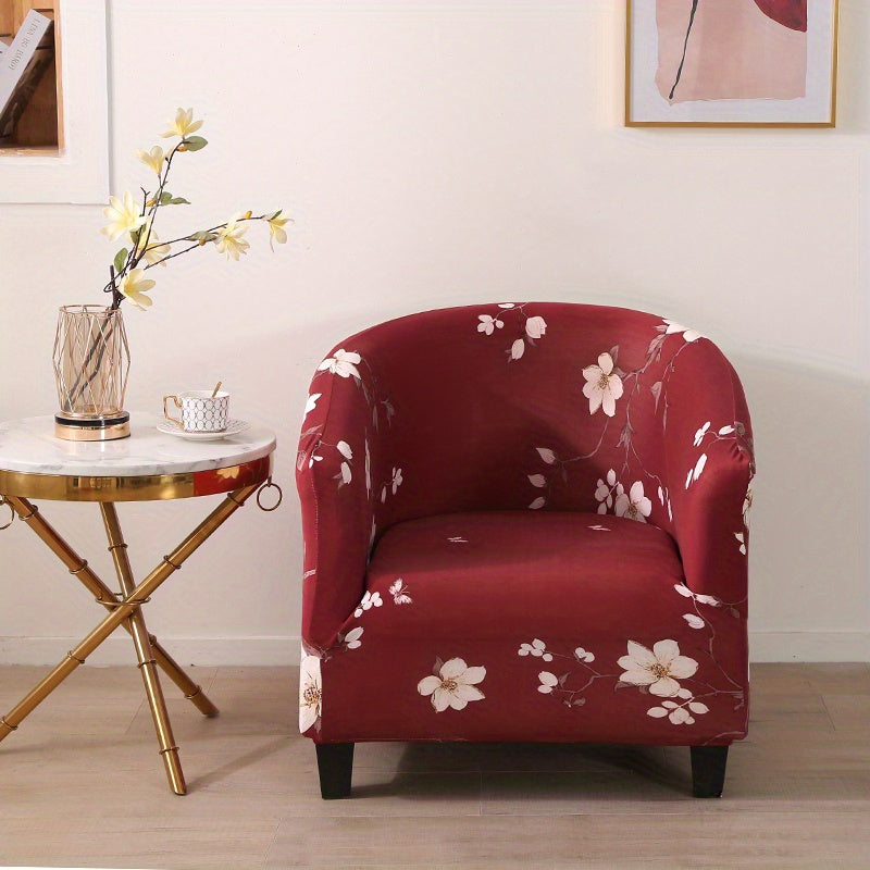 Stretch Club Chair Slipcover Geometric Pattern