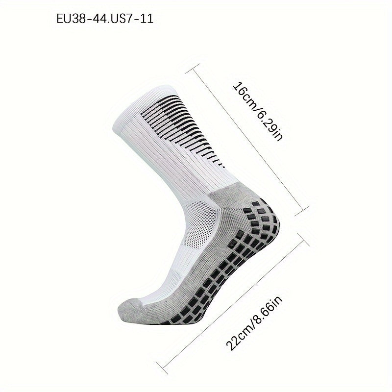 3 Pairs Non Slip Football Socks for Men Sport Socks Running Basketball Crew