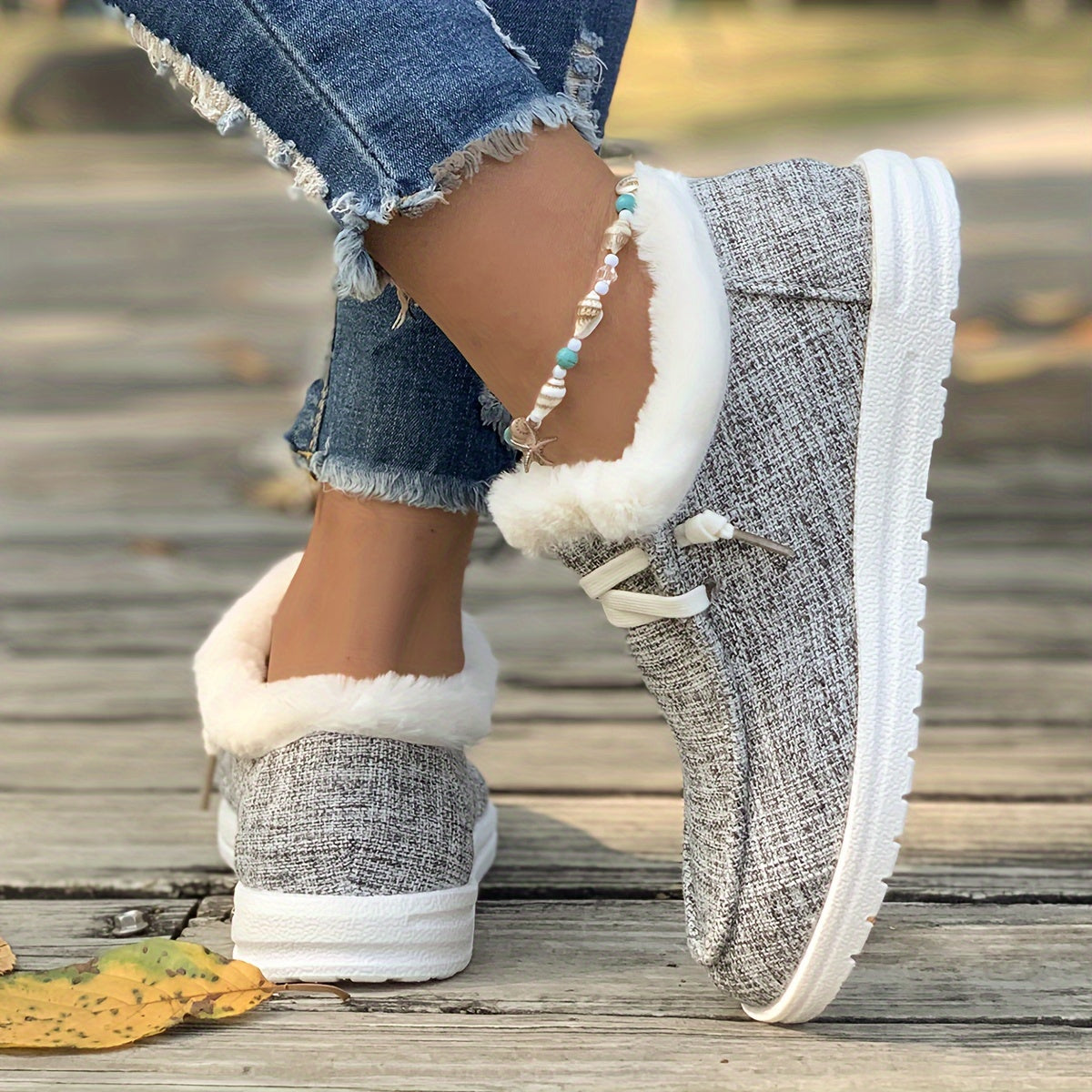 Faux Fur Lined Lightweight Skate Shoes
