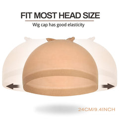 2 Pcs Wig Caps Nude Light Brown Stocking Caps Stretchy Nylon Caps For Women