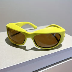 Oval Frame Steampunk Wrap Sunglasses UV400