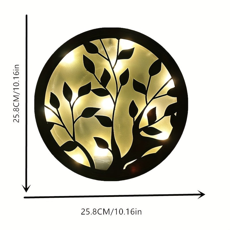 Children's Room Decoration Wall Clock LED Creative Lamp Retro Wooden Sign