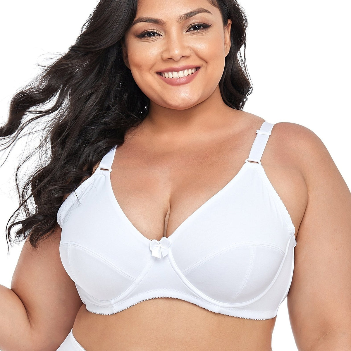 Casual Bra Women's Plus Plain Mini Bow Medium Stretch Push Up Bra