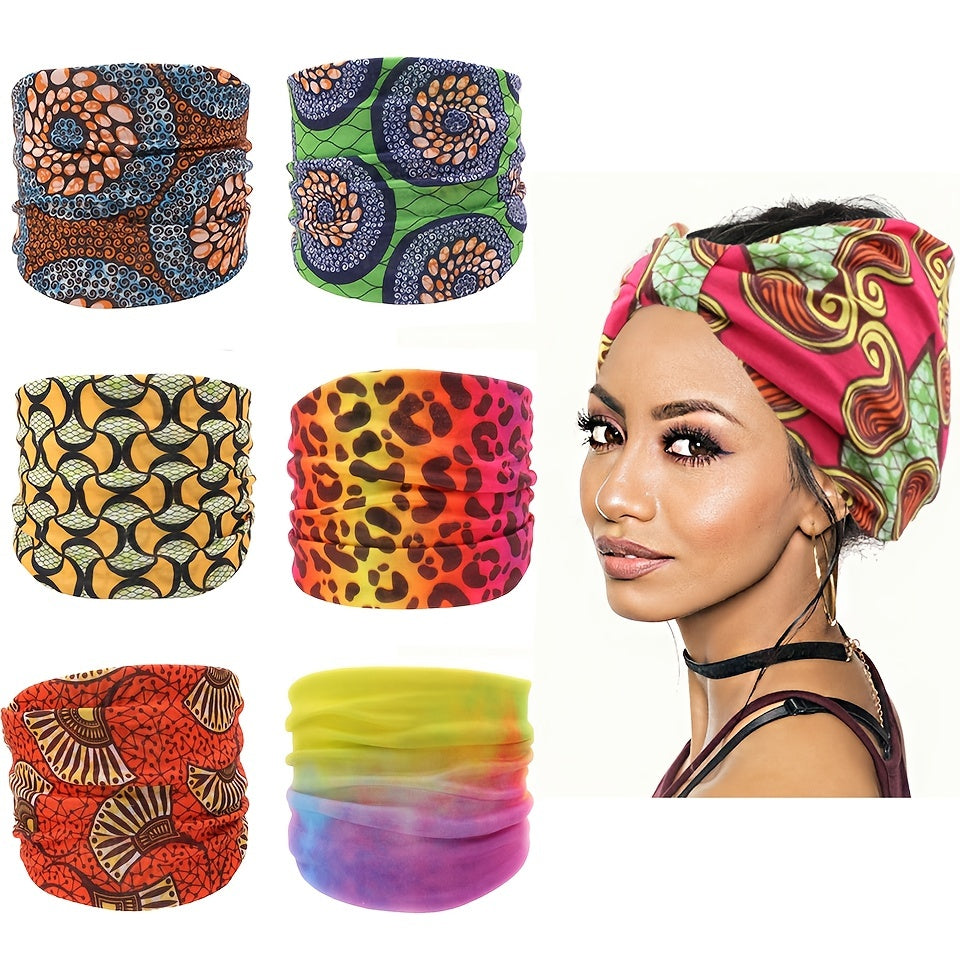 Boho Wide Headband Leopard Flower Print Turban Hairband Women Hair Accessories