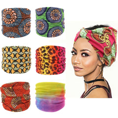 Boho Wide Headband Leopard Flower Print Turban Hairband Women Hair Accessories