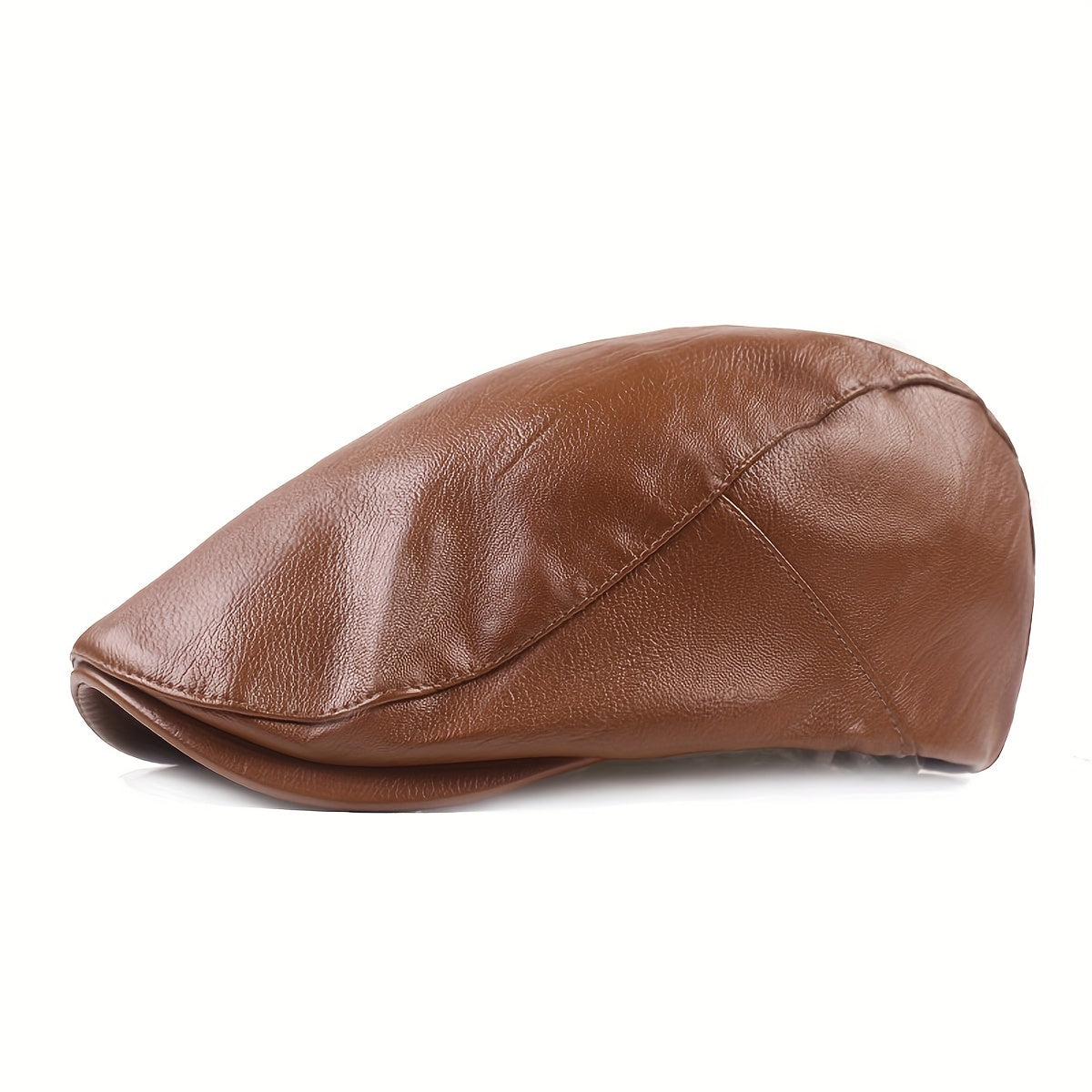 Winter PU Leather Beret Hat Women Men Wedding Party Newsboy Hat