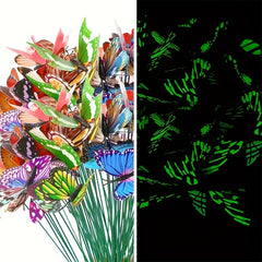 20pcs Butterfly Garden Stakes Waterproof Night Light Ornaments DIY Party