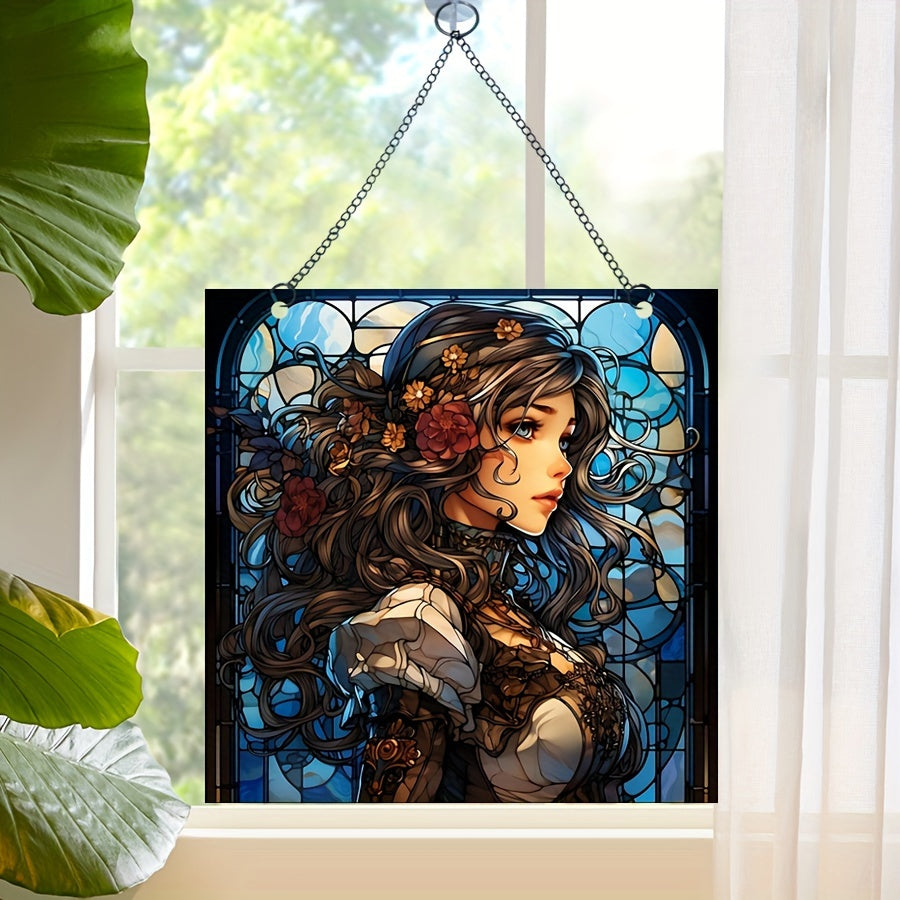 Acrylic Anime Knight Window Decoration Retro Hanging Home Decor