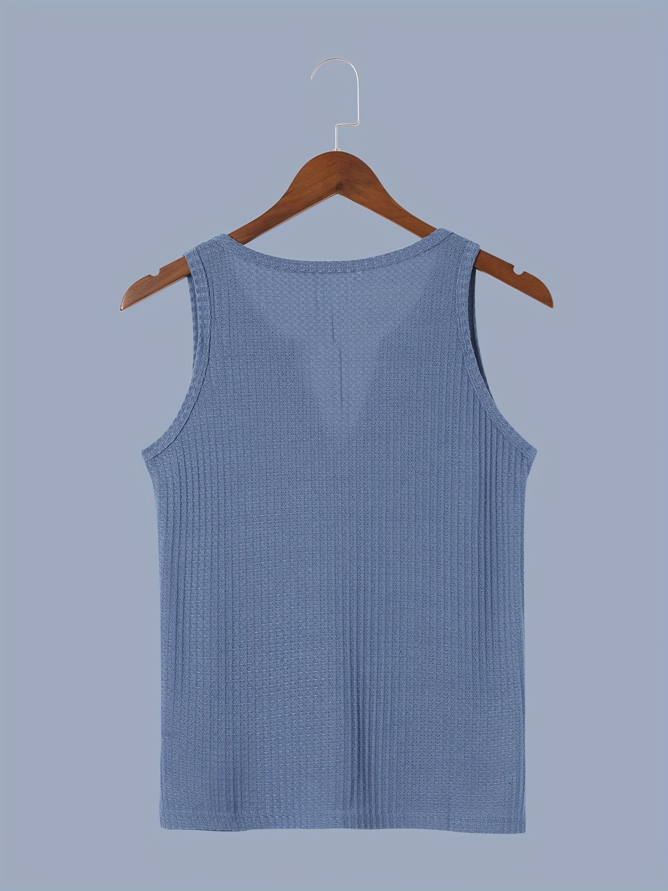 Waffle Tank Top V Neck Sleeveless Summer Top