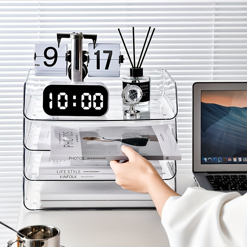 Acrylic File Storage Tray Stackable Desktop Box