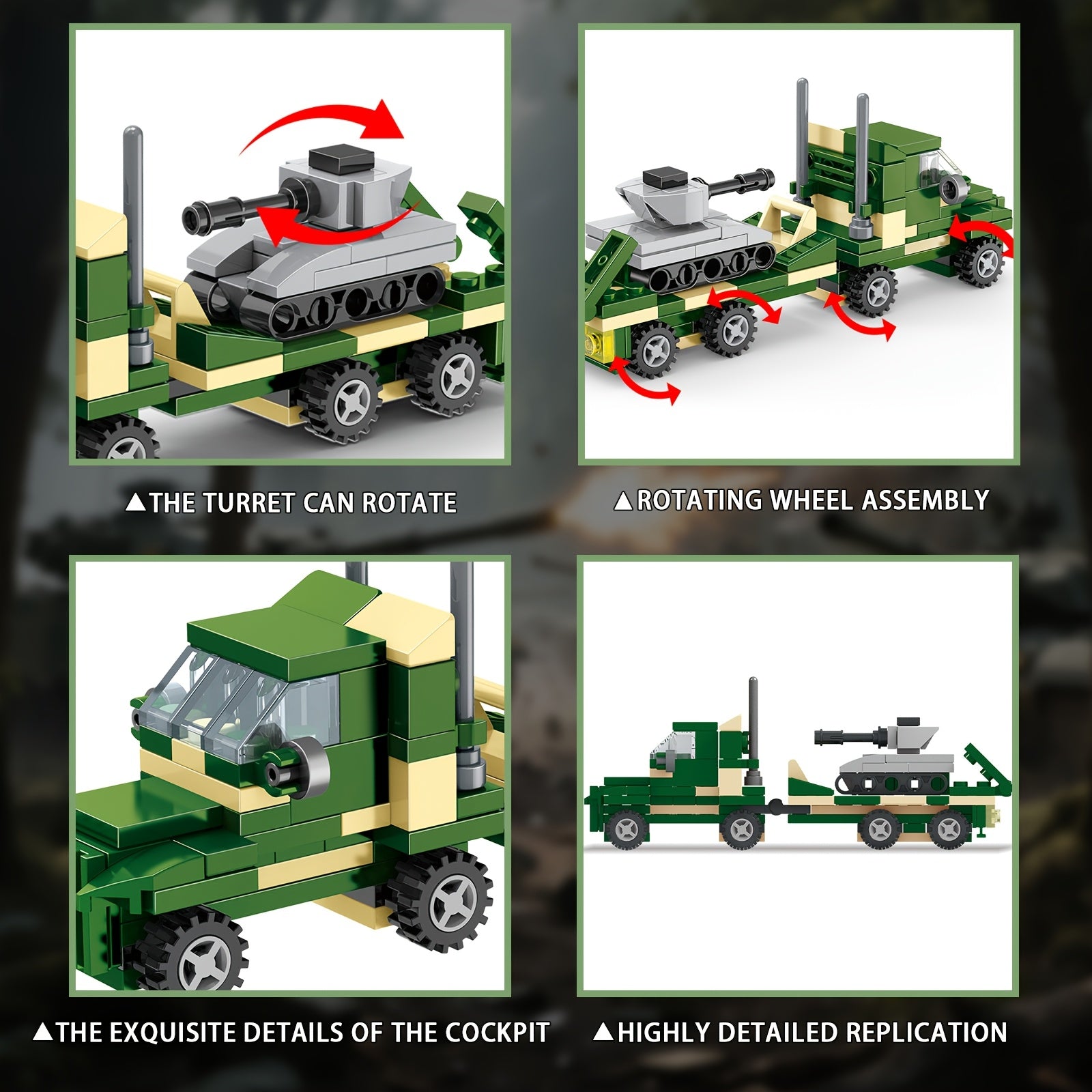 Tank Transport Truck Building Blocks Toy