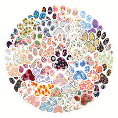 60pcs Paw Print Stickers Self Adhesive for Laptop Skateboard