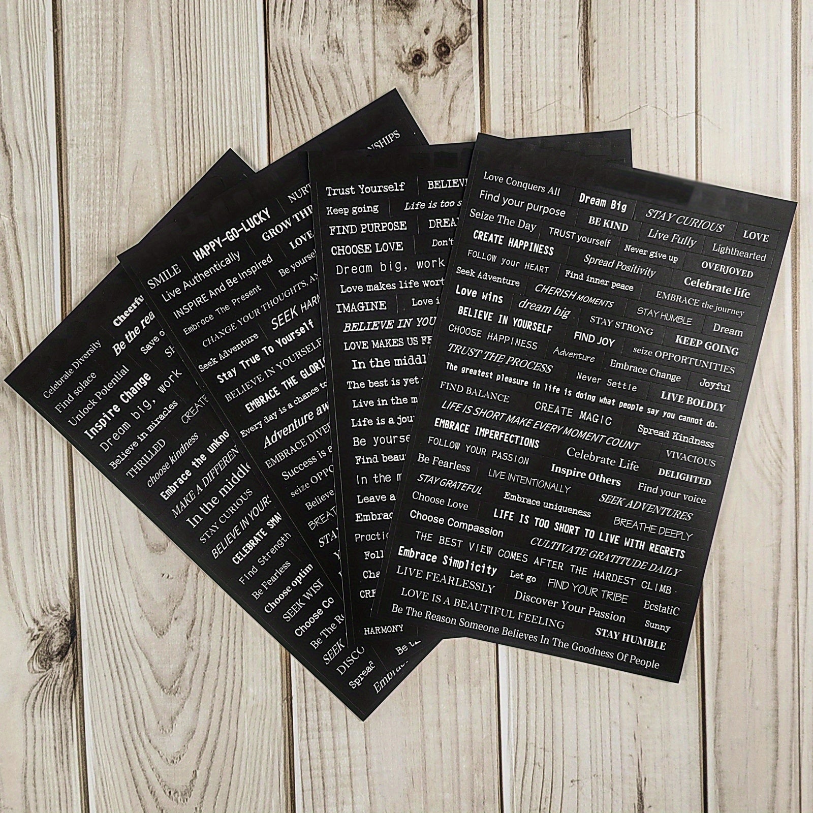 4pcs Word & Quote Stickers Pack for Journal DIY Decoration