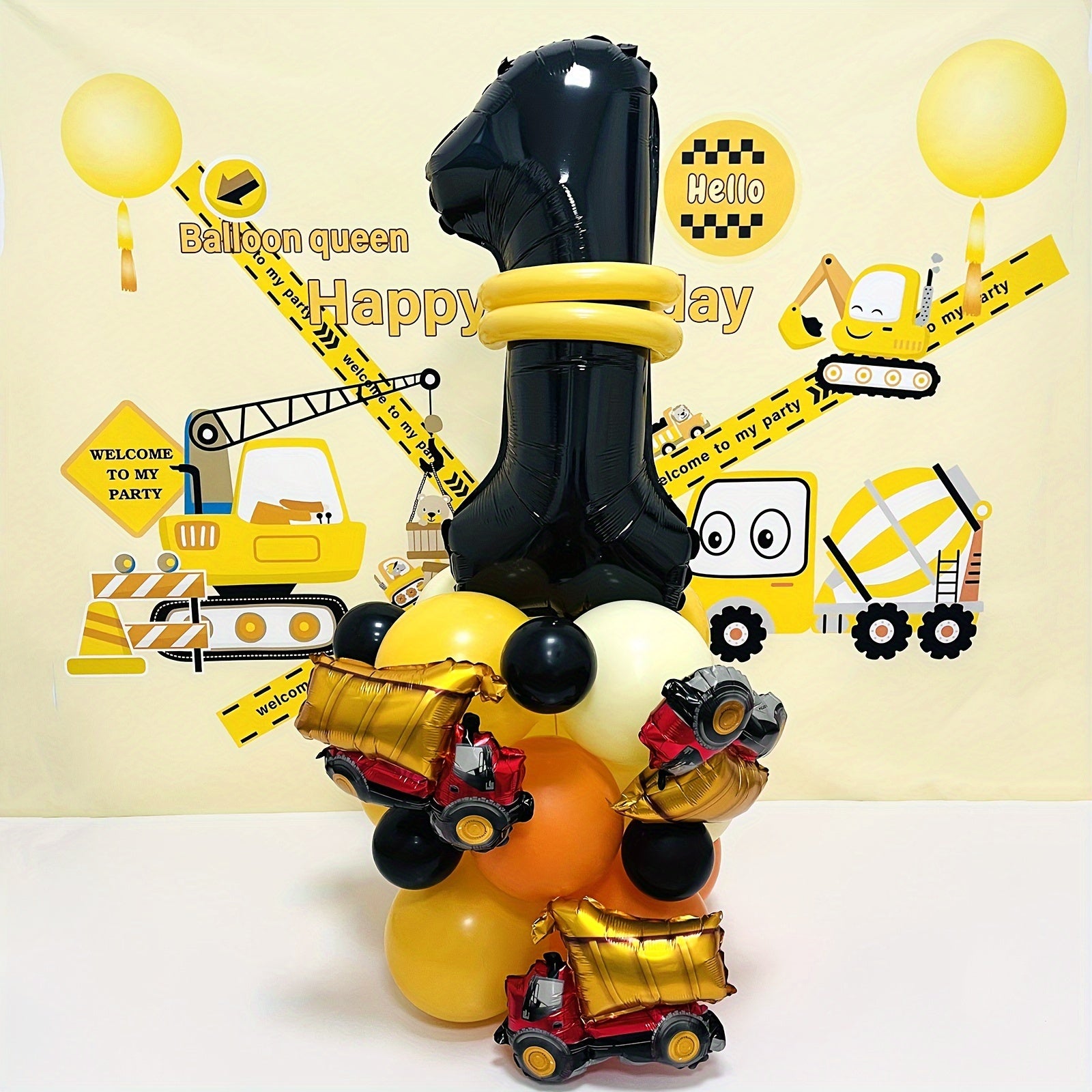 Construction Theme Age Number Truck Excavator Birthday Party Decorations