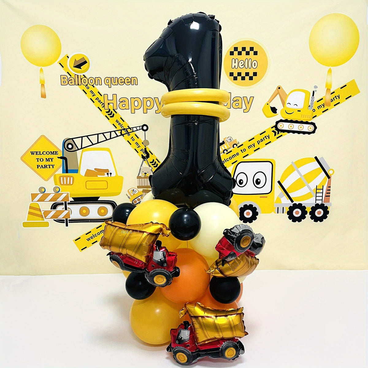 Construction Theme Age Number Truck Excavator Birthday Party Decorations