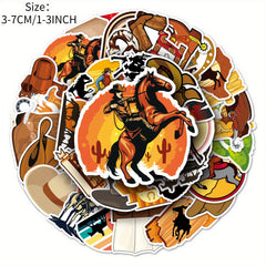 50pcs Western Cowboy Series Doodle Stickers for Phone Laptop Helmet Skateboard