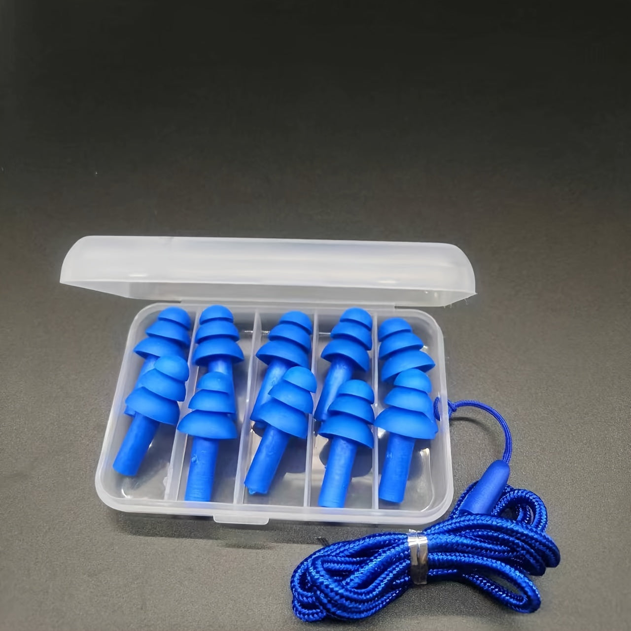 5 Pairs Reusable Silicone Earplugs with Storage Box