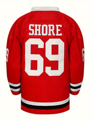 Vintage Dog Pattern Hockey Jersey V Neck Long Sleeve Shirt
