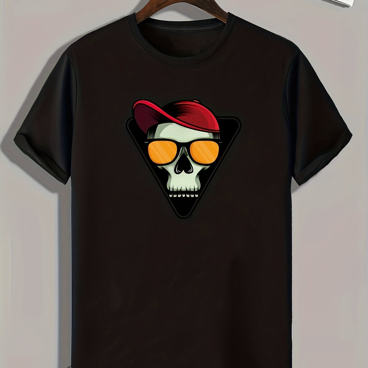 Skull Print Men's Graphic Tee Casual Comfy Shirt Summer Clothing