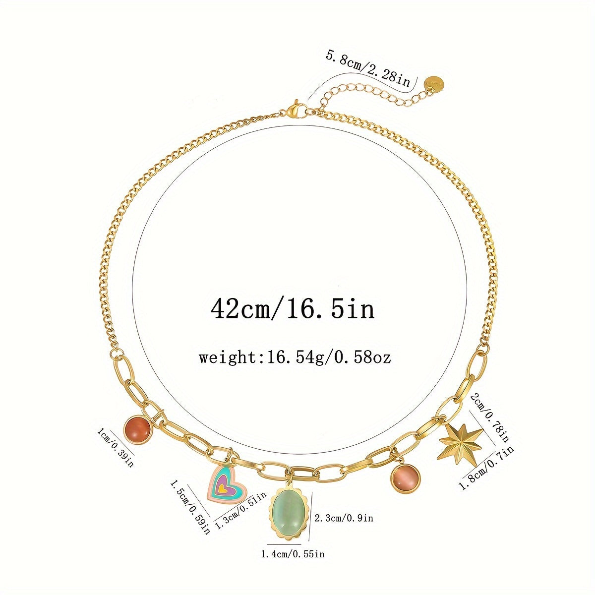 Boho Stainless Steel Pendant Necklace for Women