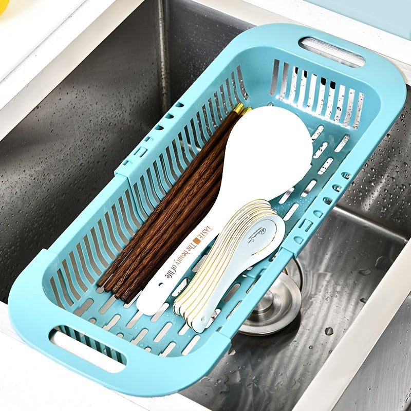 Adjustable Sink Colander Vegetable Washing Basket Drain Basket Strainer Rack