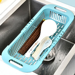 Adjustable Sink Colander Vegetable Washing Basket Drain Basket Strainer Rack