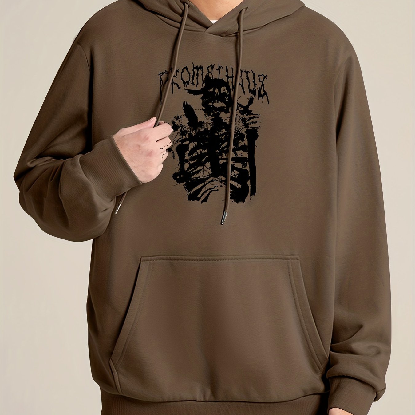 Letters And Abstract Print Hoodie Hoodies For Men Men s Casual Pullover
