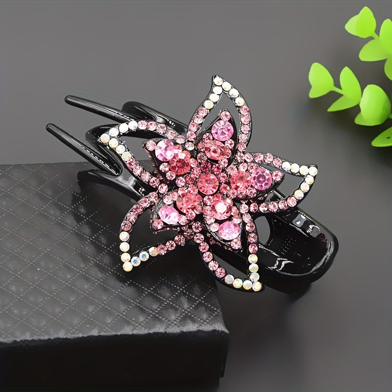 Rhinestone Flower Duck Billed Clips Hair Accessories