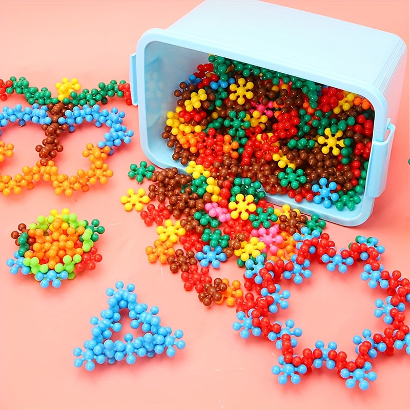 Plum Blossom 3D Snowflake Interlocking Puzzle Building Blocks Set
