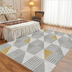 Geometric Line Checkered Carpet for Living Room Sofas Bedrooms Kitchens
