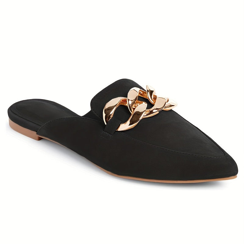 Women's Chain Decor Mules Slip On Slides & Lightweight Shoes