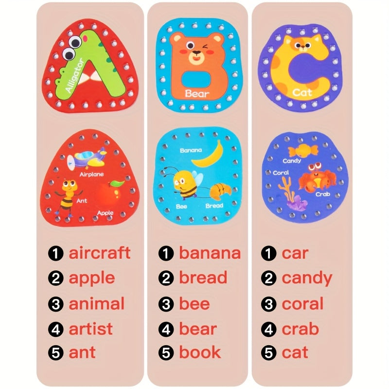 Alphabet Beading Game for Kids' Fine Motor Skills