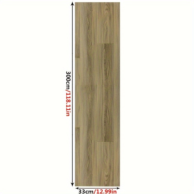 Brown Wood Grain Floor Stickers - Non-slip Waterproof Self-adhesive