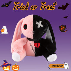 Gothic Plush Reborn Rabbit Soft Stuffed Animal with Hand Embroidered Stitches