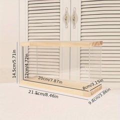 1pc Solid Wood & Acrylic Display Box Clear Dustproof Model Organizer