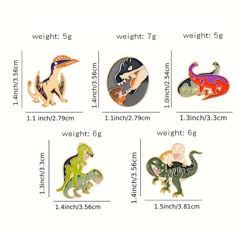 Dinosaur Enamel Pins Retro Lapel Badges Backpack Decor Brooches