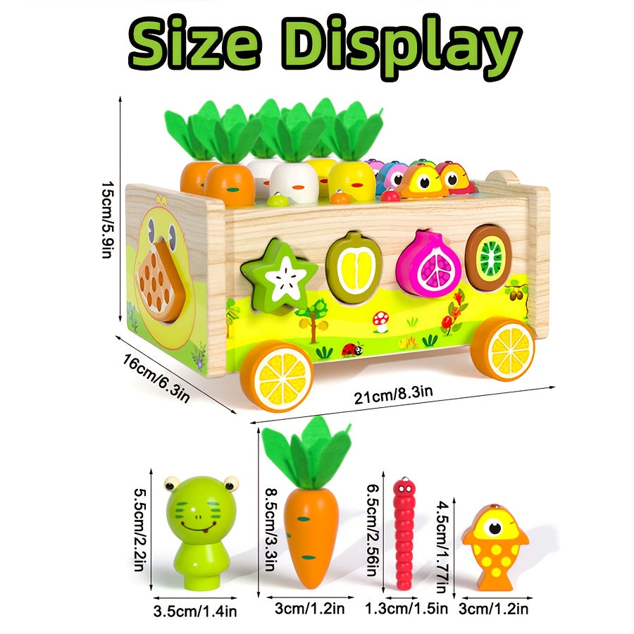 Wooden Educational Toys Frog Fish Pond Farm Shape Sorting Matching Game Car