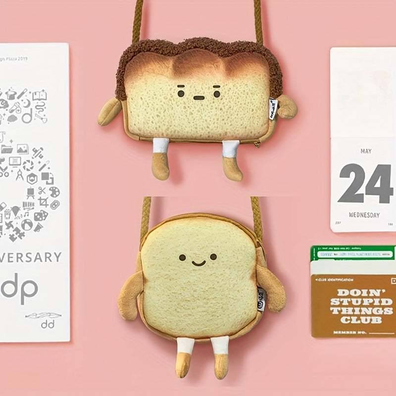 Cartoon Bread Shape Tote Bag Shoulder Bag for Students
