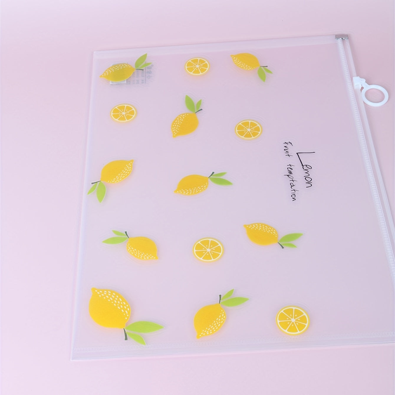 Lemon Patterned File Bag - Keep Documents Safe & Stylish