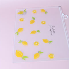 Lemon Patterned File Bag - Keep Documents Safe & Stylish