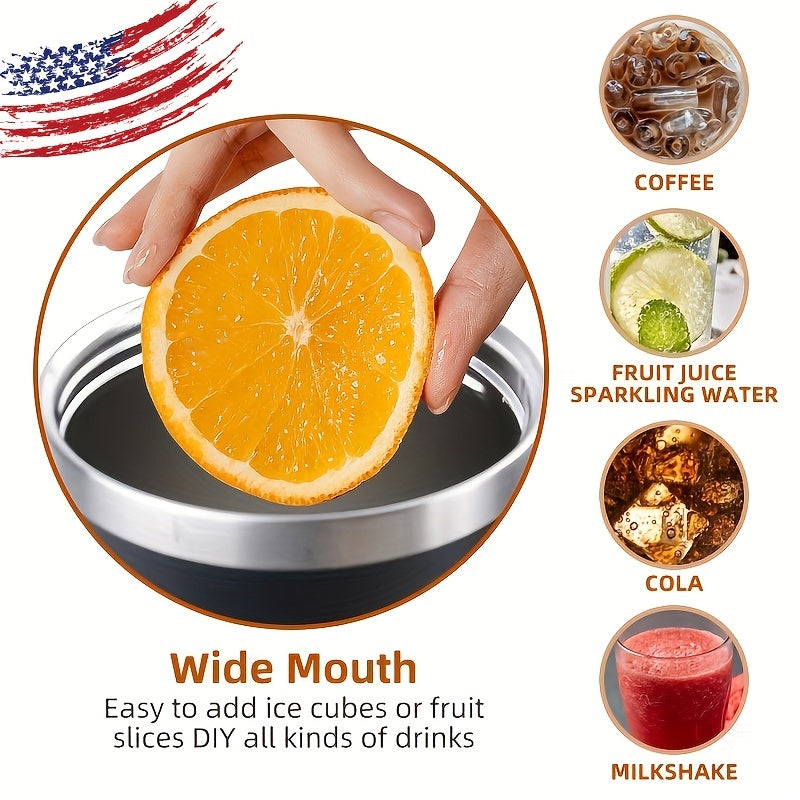 Laser Flag Tumbler 40oz Vacuum Insulated Cup Straw Lid Handle Portable