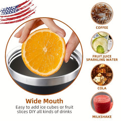 Laser Flag Tumbler 40oz Vacuum Insulated Cup Straw Lid Handle Portable
