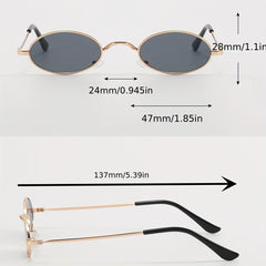 Oval Metal Sunglasses Retro Steampunk Anti Glare UV400