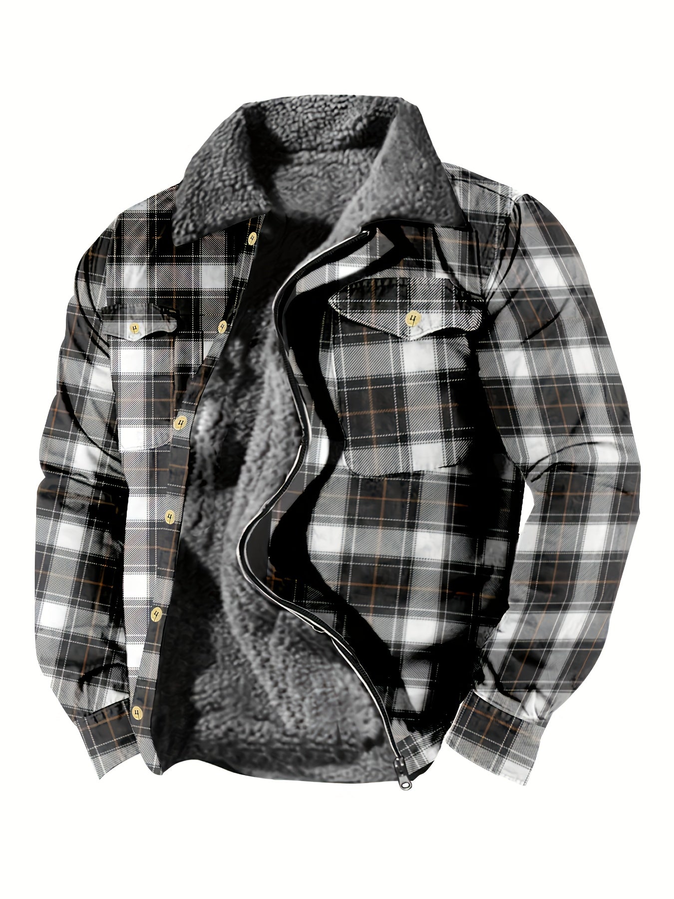Men's Plush Lapel Thick Winter Jacket