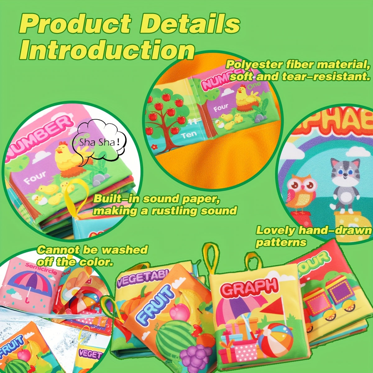 Youngsters Cloth Book Set - Interactive Toy for Birthday