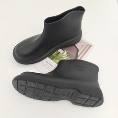 Women's Waterproof Ankle Rain Boots Slip On Water Shoes