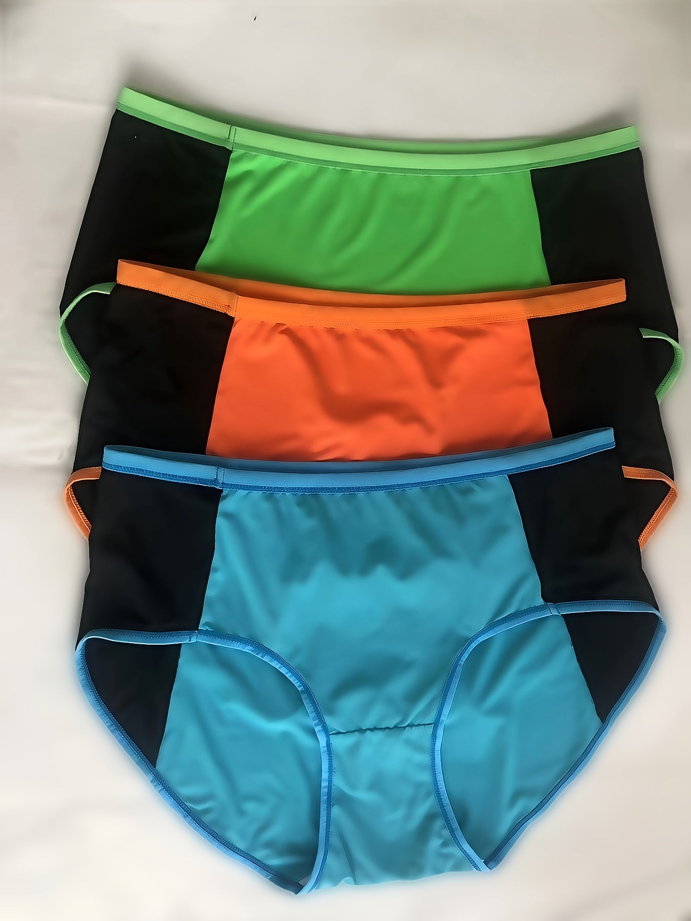3 Pack Plus Size High Waisted Briefs Set Women's Plus Comfort Panties